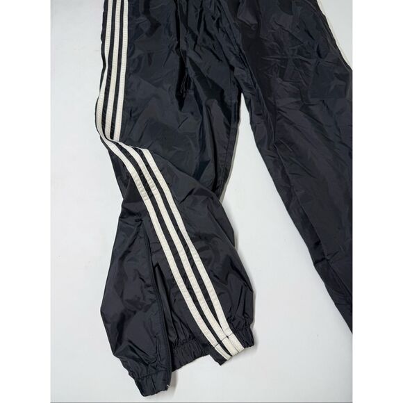 Vintage Y2K Adidas Wide Leg Black White 3 Stripe Trackpants Men's Sz L See Notes - Picture 6 of 12